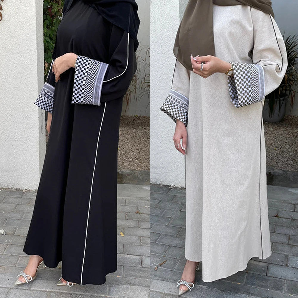 Kuffiyeh Linen Abaya